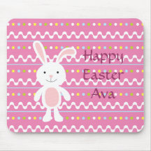 Polka Dot Easter Bunny Mousepad