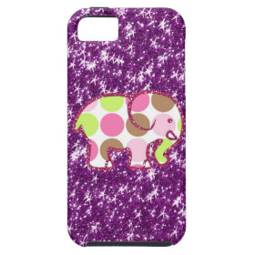 Polka Dot Elephant Sparkly Purple Girly Gifts iPhone 5 Cover