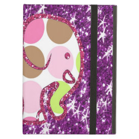 Polka Dot Elephant Sparkly Purple Girly Gifts iPad Cover