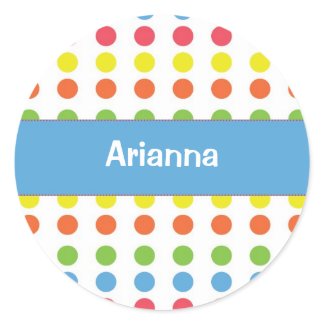 Polka Dot Envelope Seal Round Stickers