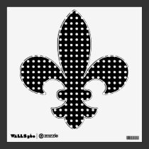 Polka Dot Fleur De Lis wall decals