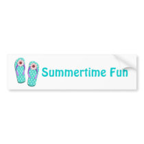Polka Dot Flip Flops Bumper Sticker