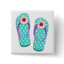 Polka Dot Flip Flops Button