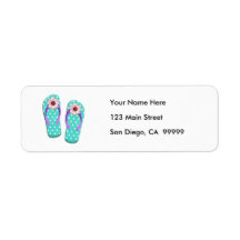 Polka Dot Flip Flops Custom Return Address Label