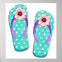Polka Dot Flip Flops Poster