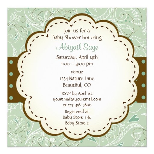 Polka Dot Flower Carriage Baby Shower Invite