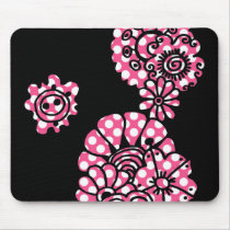 Polka Dot Flowers mousepads