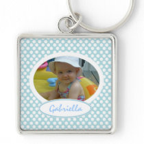 Polka Dot Framed Keychain: Add Your Picture