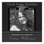 Polka Dot Graduation Invitation (Black And Brown)