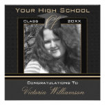 Polka Dot Graduation Invitation (Black And Brown)