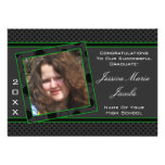 Polka Dot Graduation Invitation (Black And Green)