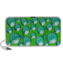 Polka dot green blue retro circles speakers