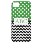 Polka Dot Green & Chevron iPhone 5 Case