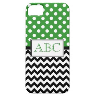 Polka Dot Green & Chevron iPhone 5 Case