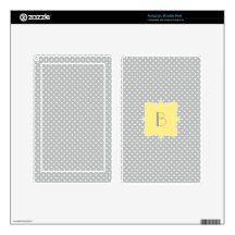 Polka Dot Grey and Yellow Monogram Kindle Fire Skin
