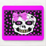 Polka-dot Halloween Girl Scull Mousepad