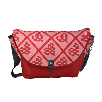 Polka Dot Heart Pattern Courier Bag
