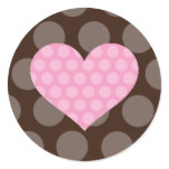 Polka Dot Heart Wedding Seal Sticker