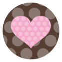 Polka Dot Heart Wedding Seal stickers by EverAfter Polka Dot Heart Wedding Seal stickers