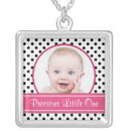 Polka Dot In Baby Photo Template Necklace necklace