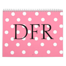 Polka Dot Initials Calender Calendar