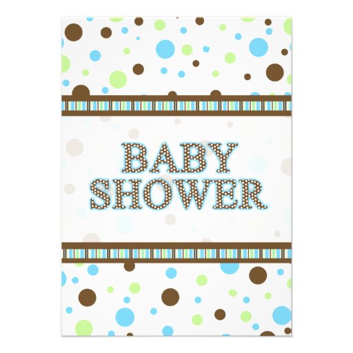 Polka dot its a boy baby shower invitation