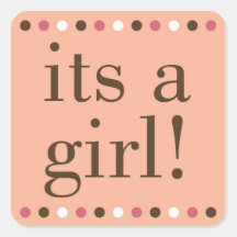 Polka Dot Its a Girl Sticker
