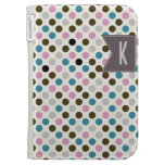 Polka Dot Kindle Case - Pink brown blue cream