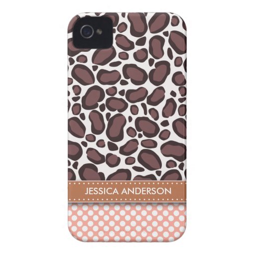 Polka Dot Leopard Print iPhone 4 Case-Mate