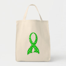 Polka Dot Lime Green Ribbon Lymphoma Tote Bag