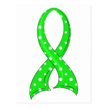 Polka Dot Lime Green Ribbon Non-Hodgkin's Lymphoma Post Cards