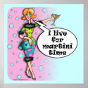 Polka Dot Martini Diva Poster posters