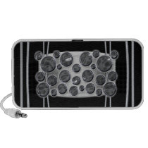 Polka dot metal black portable speakers