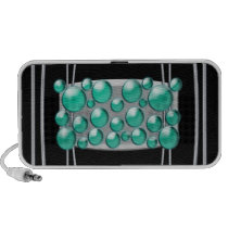 Polka dot metal blue portable speakers