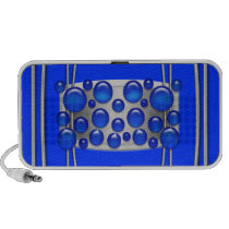 Polka dot metal blue portable speakers