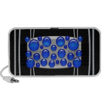 Polka dot metal blue portable speakers