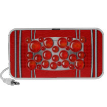 Polka dot metal red portable speakers