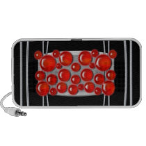 Polka dot metal red portable speakers