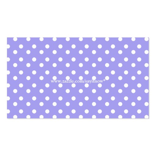 Polka Dot: Mom Contact Card Business Card Templates (back side)