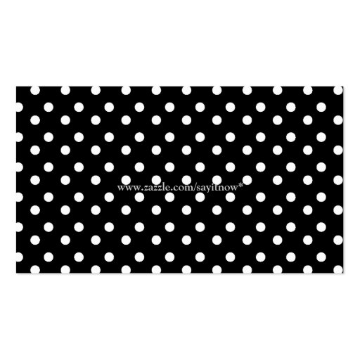 Polka Dot: Mom Contact Card Business Card Templates (back side)