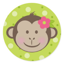 Polka Dot Monkey Goodie Bag Stickers stickers