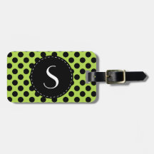 Polka Dot Monogram Personalized Luggage Tag