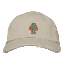 Polka Dot Mushroom embroidered hats