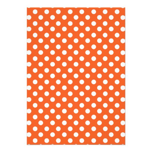 Polka Dot Orange Baby Shower Invitations