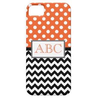 Polka Dot Orange & Chevron iPhone 5 Case