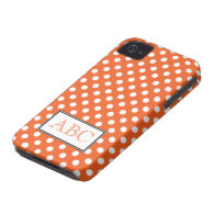 Polka Dot Orange & White iPhone 4/4S Case