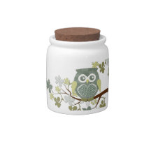 Polka Dot Owl in Tree Candy Dish