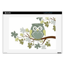 Polka Dot Owl in Tree Decal For 15" Laptop
