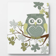 Polka Dot Owl in Tree Display Plaques