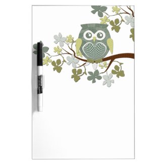 Polka Dot Owl in Tree Dry-Erase Board